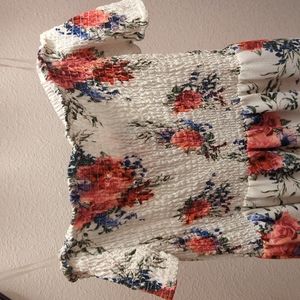 floral off the shoulder dress